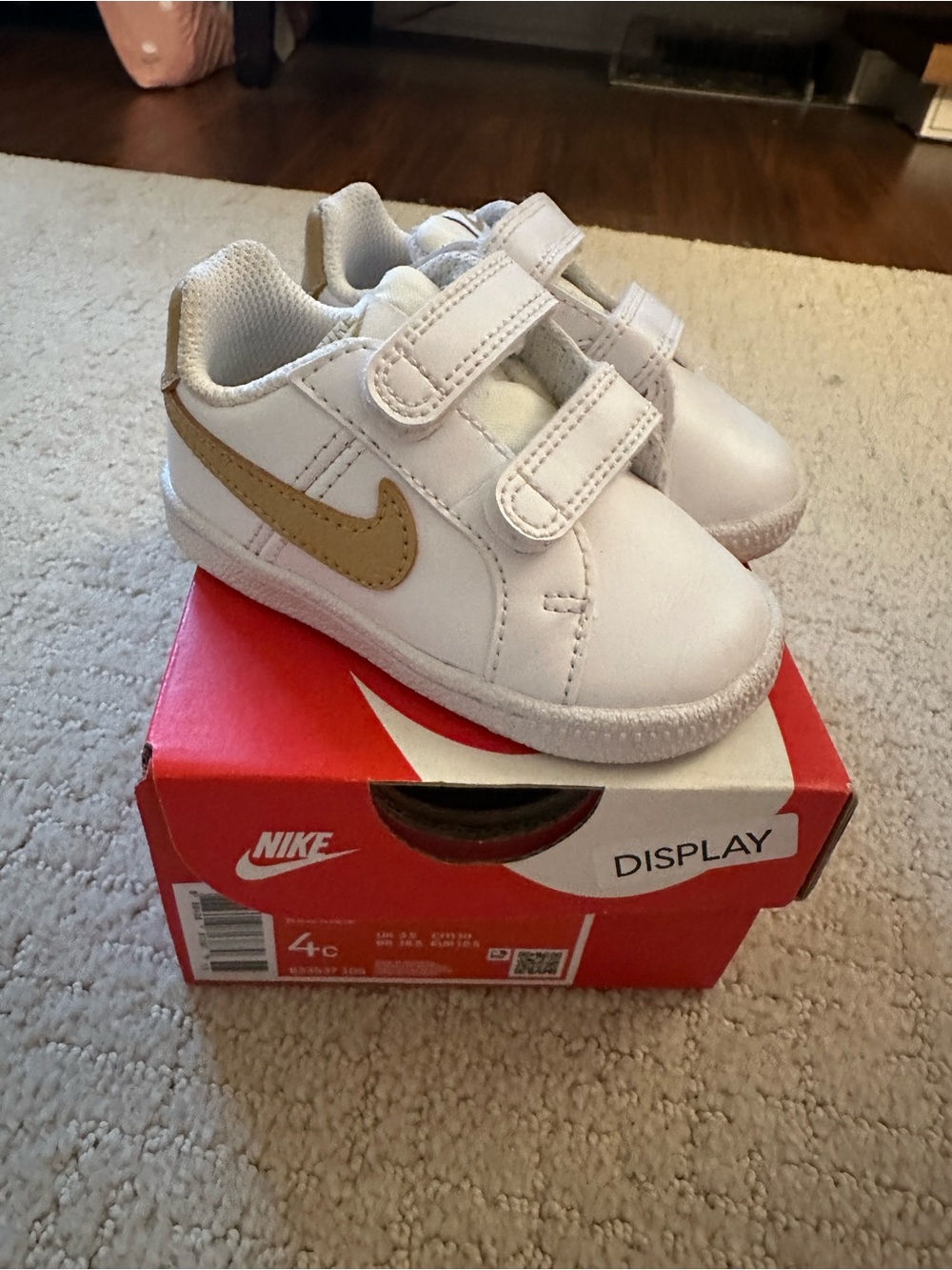 Nike Kids White Velcro Sneakers